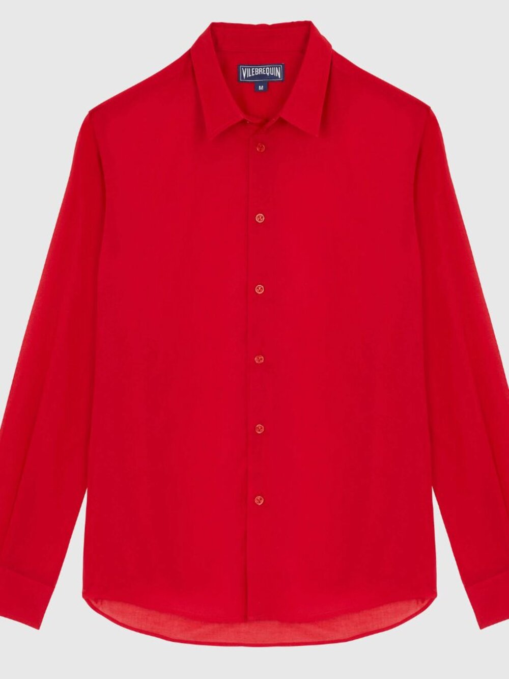 Vilebrequin Red Cotton Voile Shirt – Size L Unisex – Worn Once